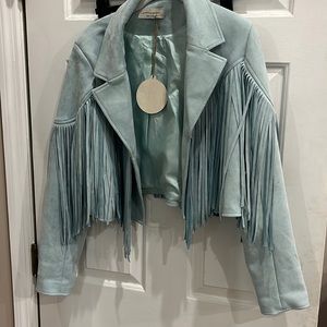 Saints and Hearts blue fringe jacket